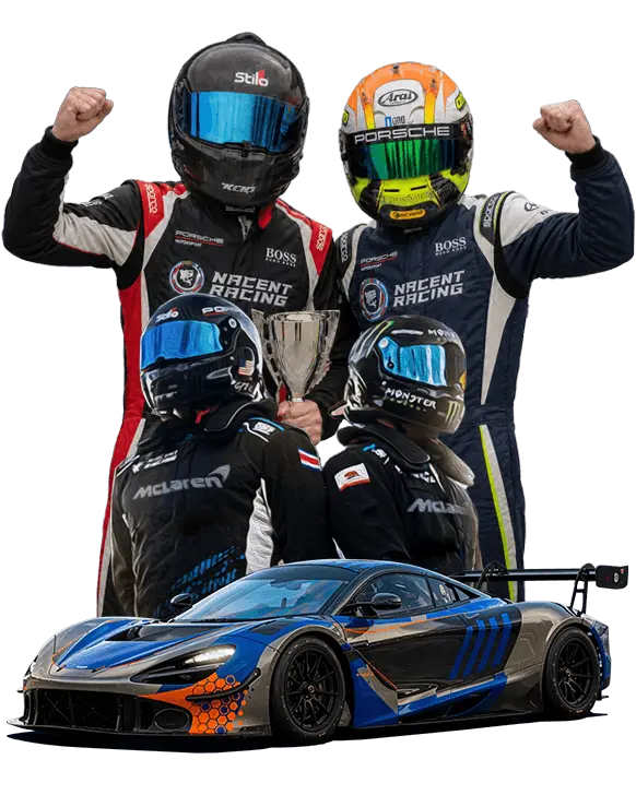NACent Racing drivers and race car